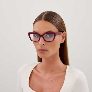 Saint Laurent Occhiali da Vista SL M117 010 Burgundy/Trasparente Donna 1