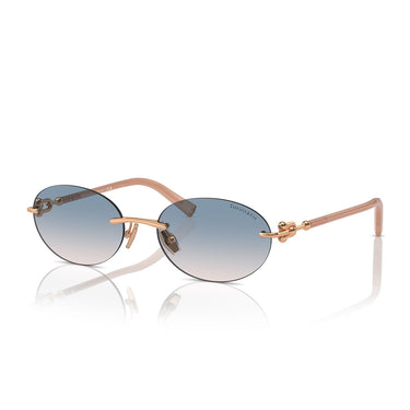 Tiffany & Co. Okulary Przeciwsłoneczne TF3104D 621716 Złoto Różowe Jasnobrązowe Gradientowe Niebieskie Damskie 2