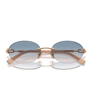 Tiffany & Co. Okulary Przeciwsłoneczne TF3104D 621716 Złoto Różowe Jasnobrązowe Gradientowe Niebieskie Damskie 5