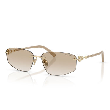 Tiffany & Co. Occhiali da Sole TF3114 602111 Oro Pallido/Trasparente Sfumato Grigio Chiaro Unisex 1
