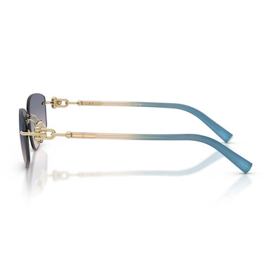 Tiffany & Co. Occhiali da Sole TF3114 619116 Oro Pallido/Marrone Chiaro Sfumato Blu Unisex 3