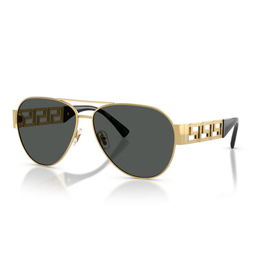 Versace Okulary Przeciwsłoneczne VE2289 100287 Złoty Ciemnoszary Męskie 2