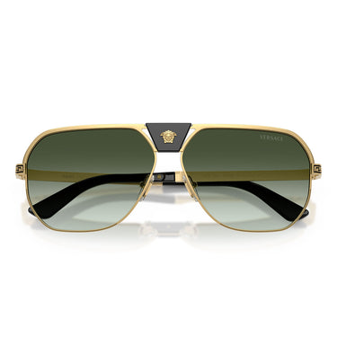 Versace Occhiali da Sole VE2294 10028E Oro Verde Sfumato Uomo 5