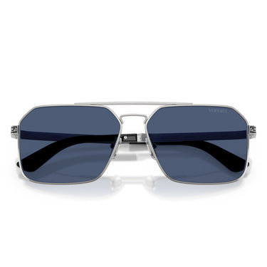 Versace Occhiali da Sole VE2306 152680 Argento Blu Scuro Uomo 5