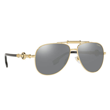 Versace Okulary Przeciwsłoneczne VE2236 ​1002Z3 Złoto/Szary Lustro Unisex Polaryzowane 8
