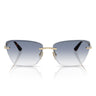 Vogue Occhiali da Sole VO4332S 848 19 Oro Pallido Trasparente Sfumato Azzurro Donna 