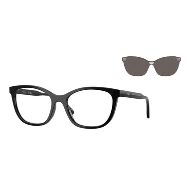 Vogue Occhiali da Vista VO5746S W44/1W Nero/Trasparente con Clip Donna 